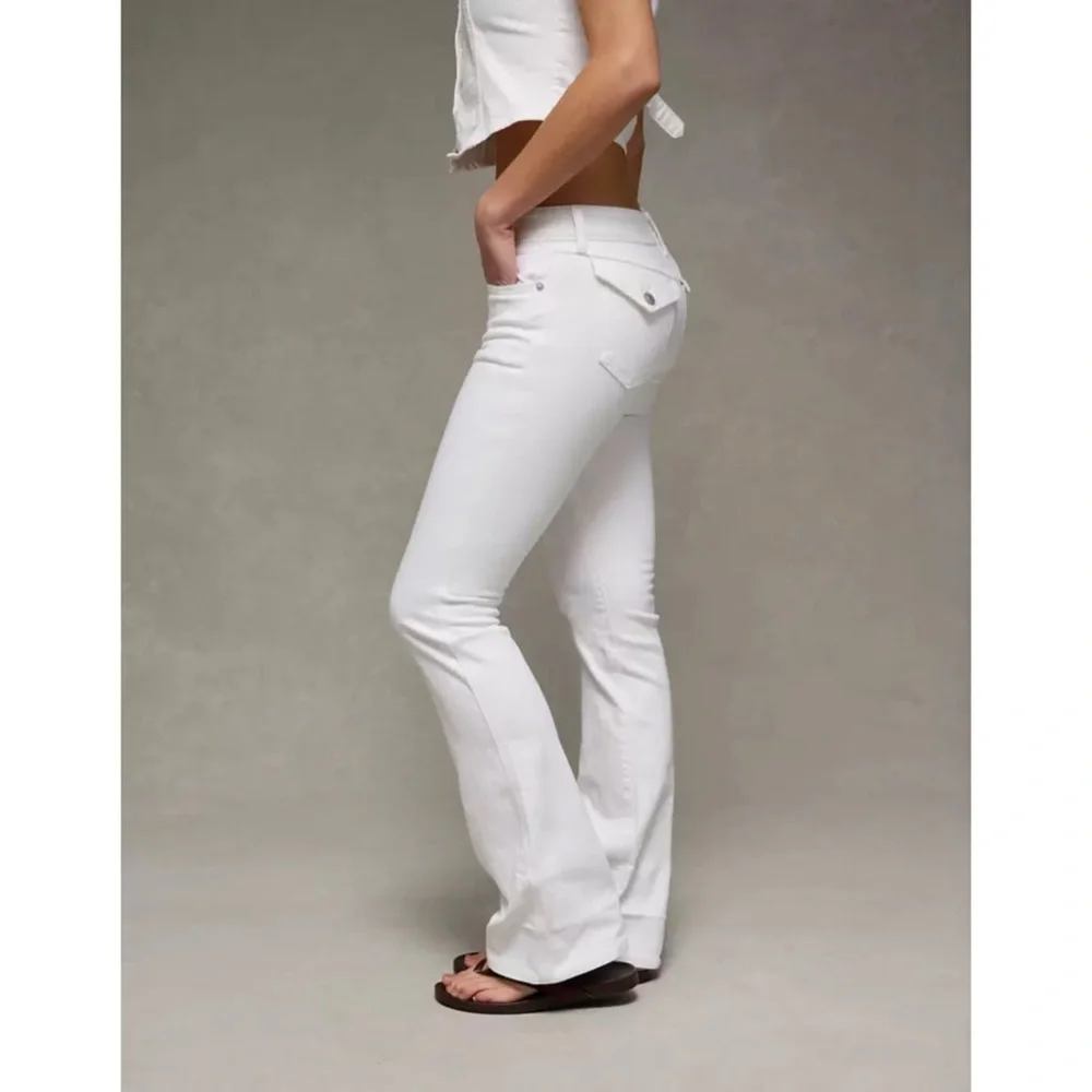 Sz 8 (Short) American Eagle Super Low-Rise Kick Bootcut Jean In White NWT - Picture 7 of 8